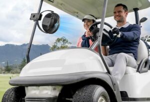 3. Koonie Rechargeable Clip on Fan for Golf Cart