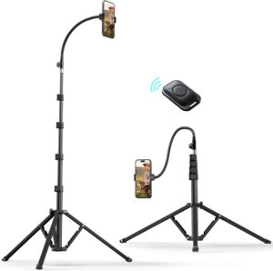 Weilisi Adjustable Gooseneck Phone Tripod Stand with Remote