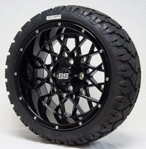 3. 14" VENOM Gloss Golf Cart Wheels Tires