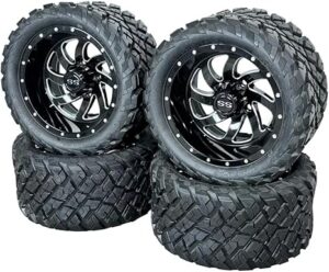 4. 12" Black Phantom Golf Cart Wheels & Tires